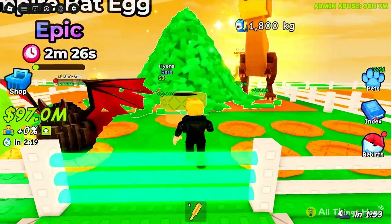 Avatar heading toward a large green tree in the Epic event area, 2m 26s left