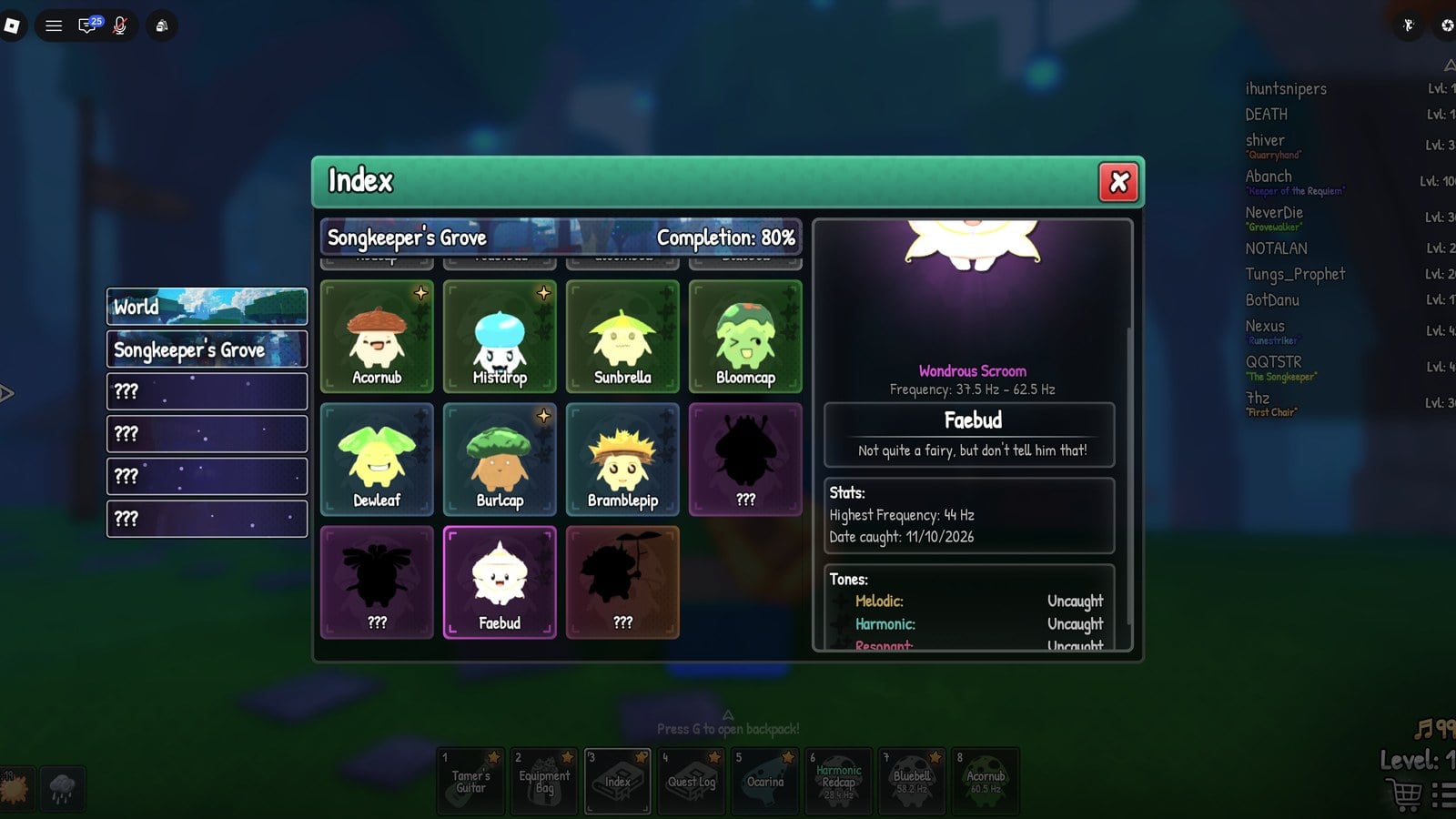 SCROOMS: How to Catch Faebud (Rarity and Frequency Range)