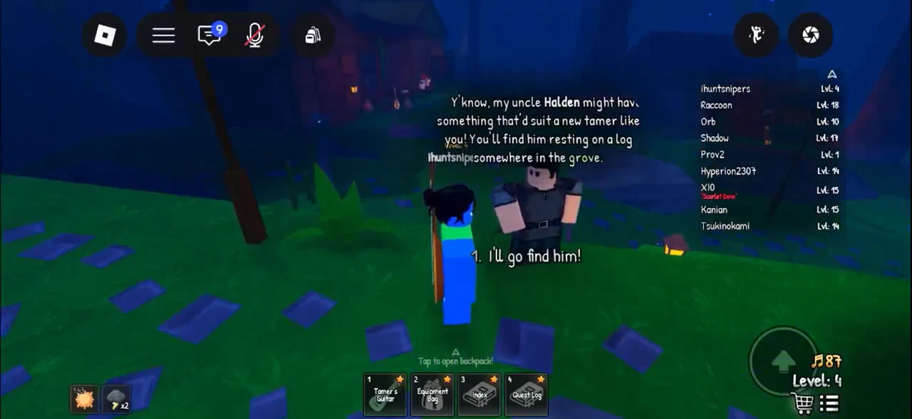 Dialogue option I'll go find him selected to accept the quest to find Halden