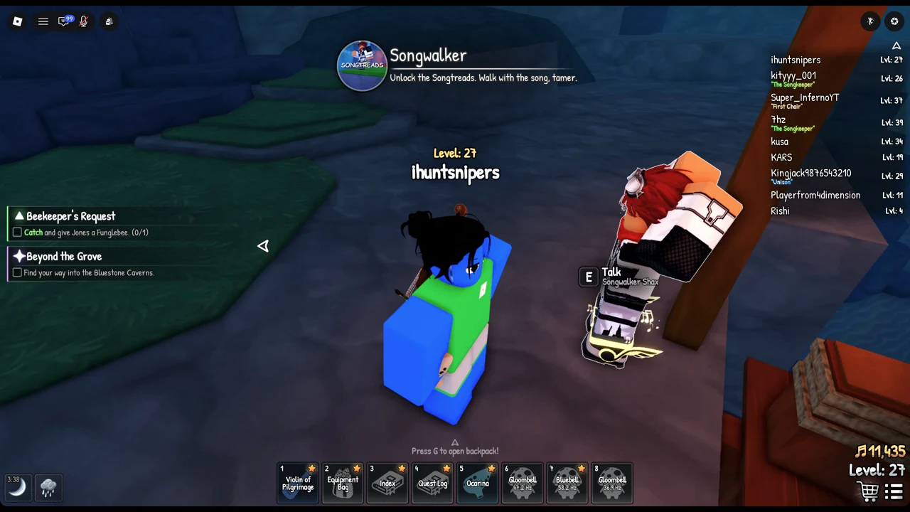 Player using the E Talk prompt to speak with Shax again after winning the race