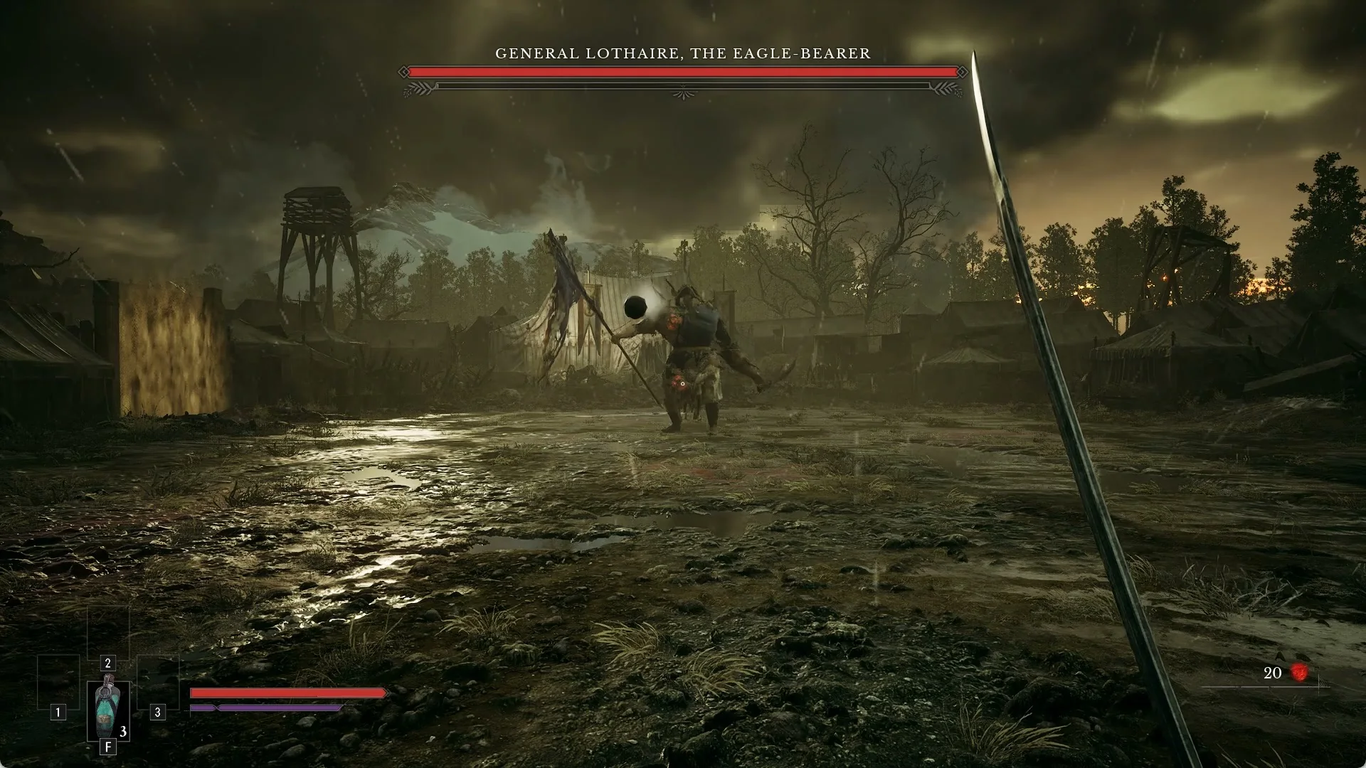 A large black ball flying from General Lothaire toward the player at range in Valor Mortis