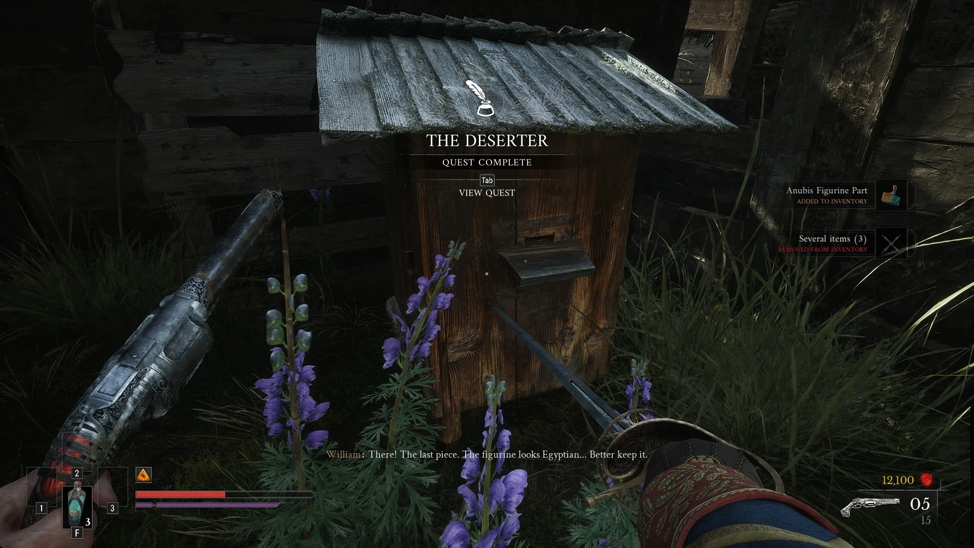 THE DESERTER QUEST COMPLETE banner at the last hive