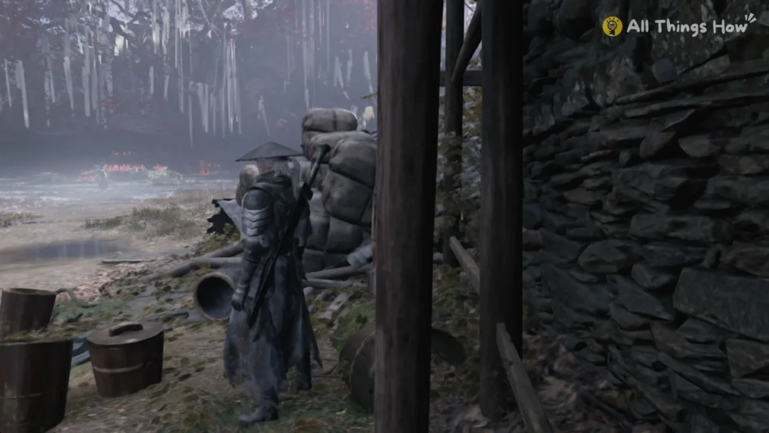 Soul by misty open ground lined with red candles in Pangzhen, Phantom Blade Zero