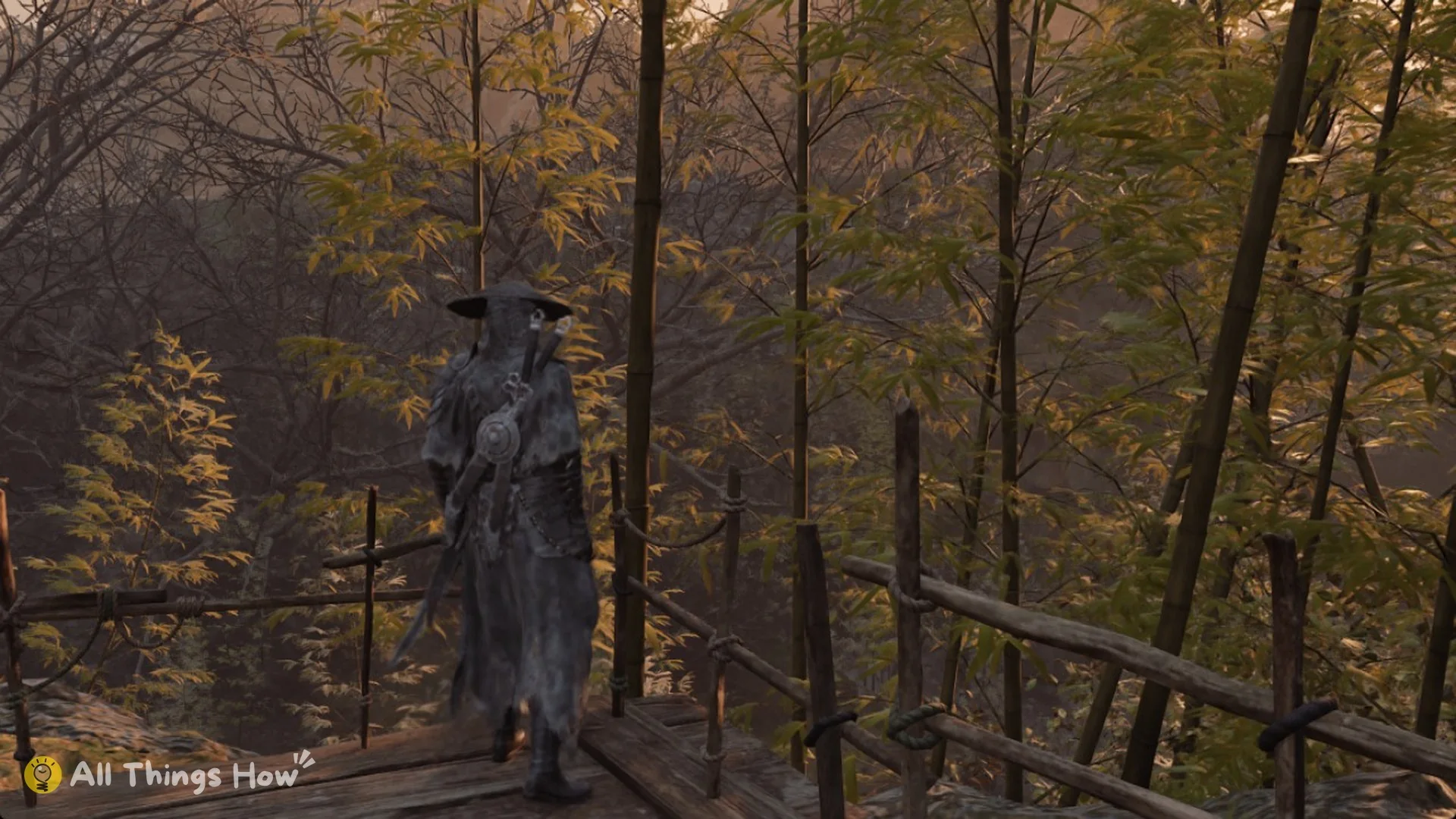 Soul on the plank platform among bamboo above the ladder near the Smuggler's Treasure Cellar bell, Phantom Blade Zero