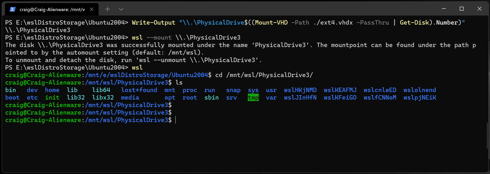 How to Mount a Raw .VHDX File into WSL2