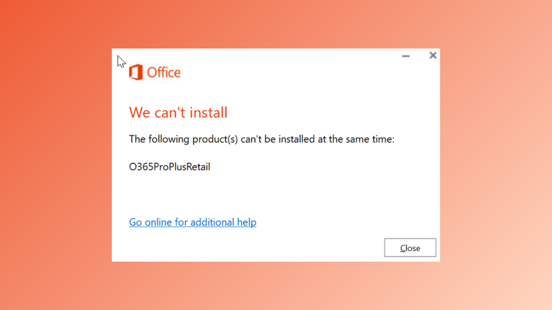 How to Fix “The Following Products Cannot Be Installed at the Same Time” Office 365 Error