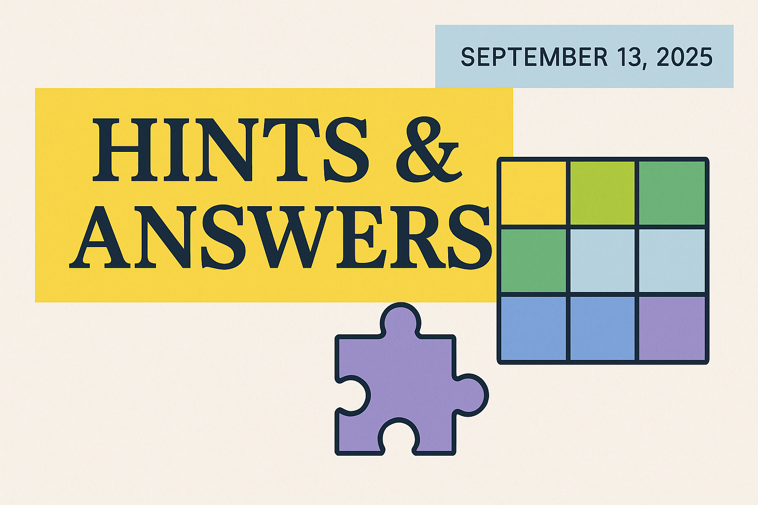 NYT Connections today (#825, Sep 13) — hints and answers