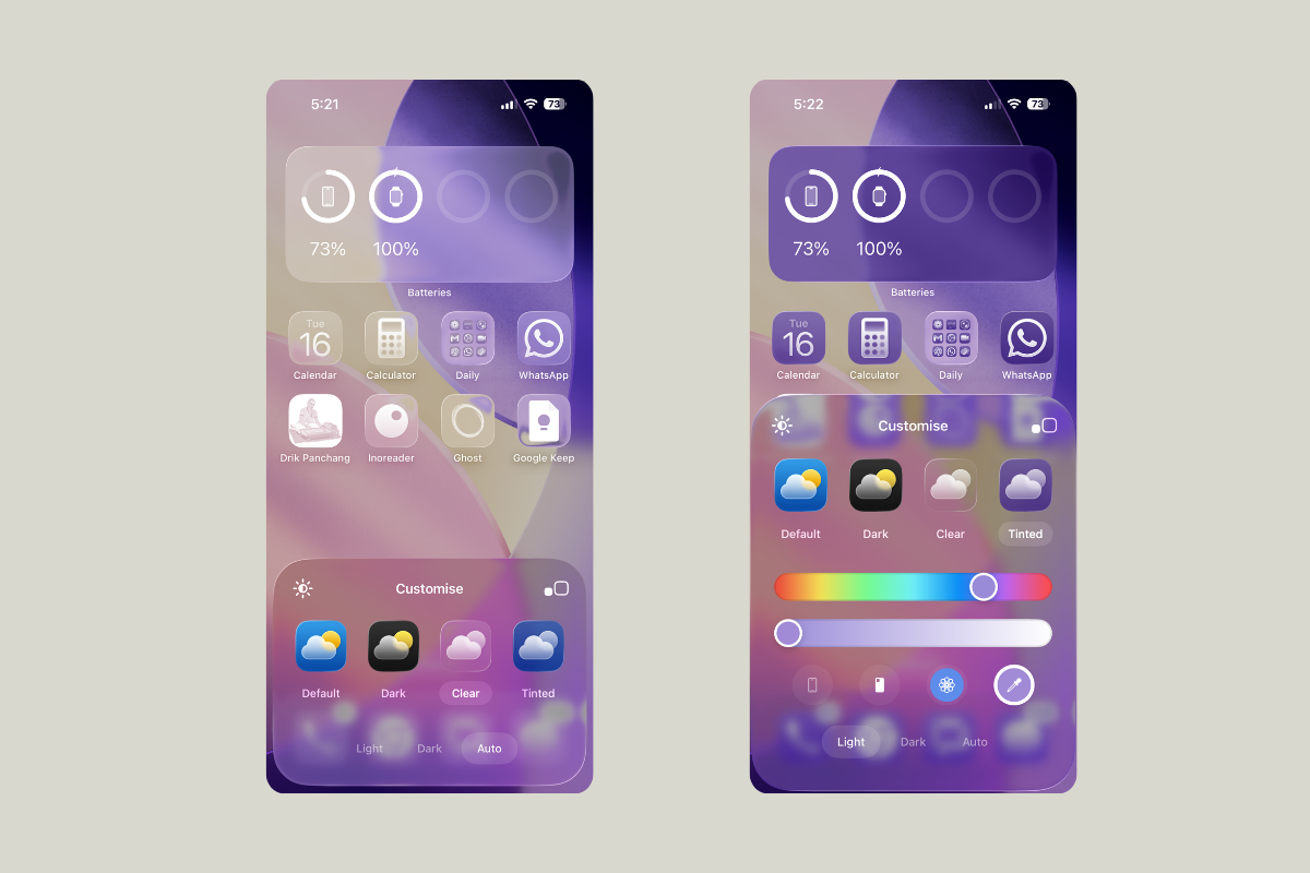 How to make iPhone app icons clear in iOS 26