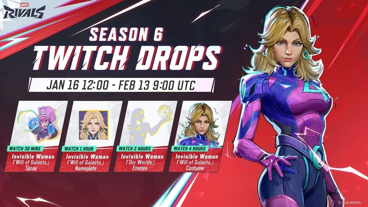 Marvel Rivals Season 6 Twitch Drops – How to Unlock Invisible Woman’s Will of Galacta Skin