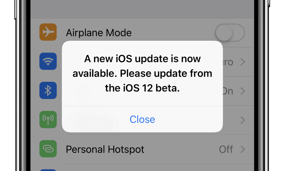 iPhone users receiving “A new iOS update is now available” notification on iOS 12 Beta