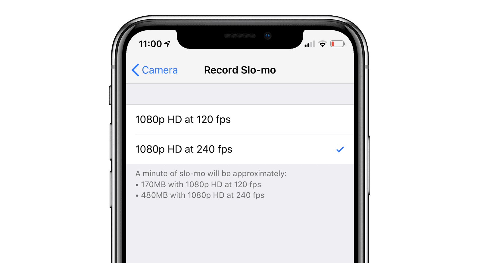 iPhone XS and iPhone XR record slow motion videos at 240 fps only