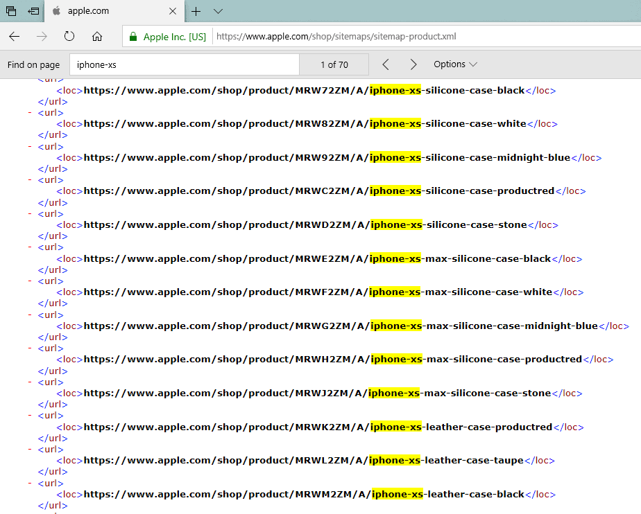[Update: 512GB variant] iPhone XS, iPhone XS Max and iPhone XR names confirmed in Apple Products Sitemap