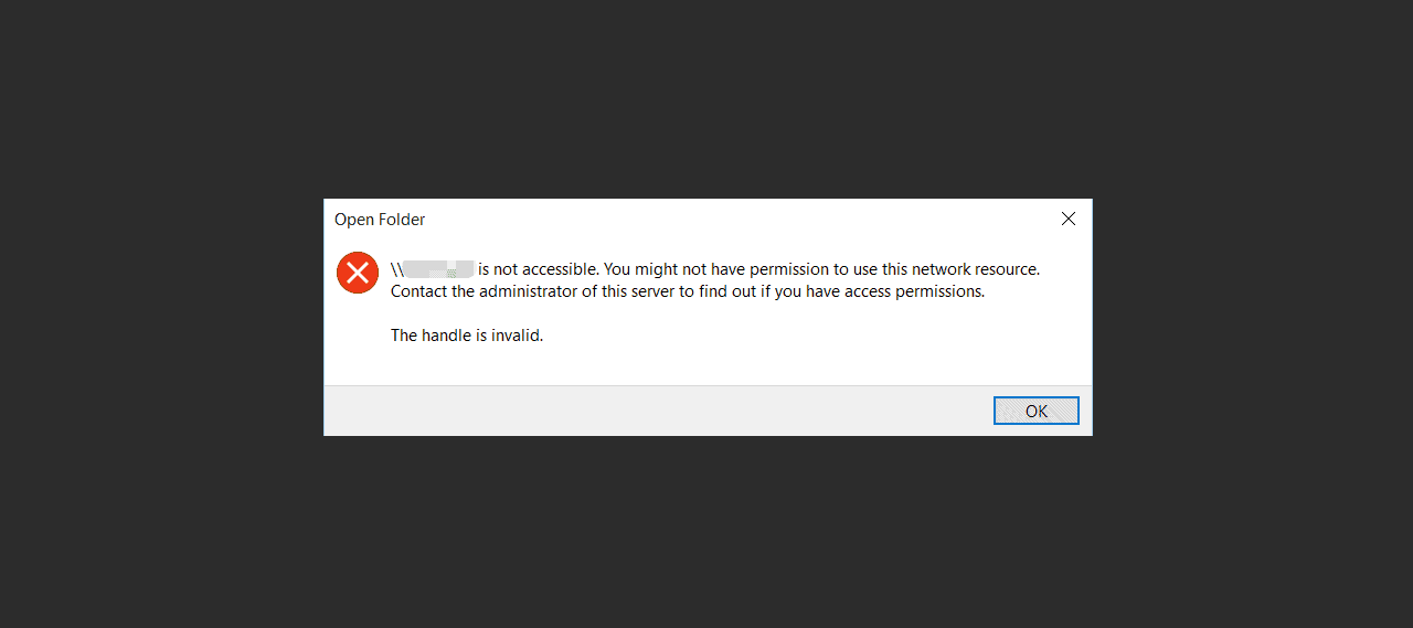 FIX: “The handle is invalid” network error in Windows 7