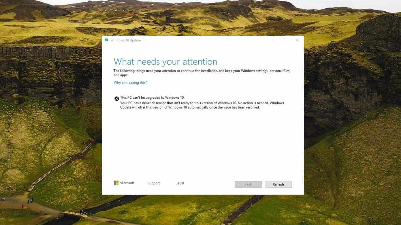 How to fix “Driver or service not ready to upgrade” error in Windows 10 May 2019 (1903) update